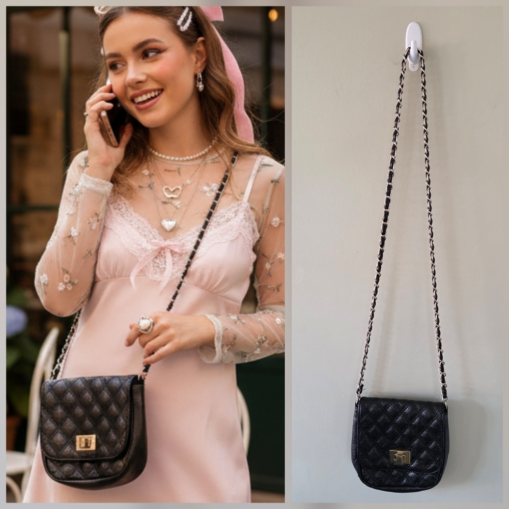Aldo Vintage Y2K Coquette Girl Romantic Dainty Quilted Chain Link Micromini Bag